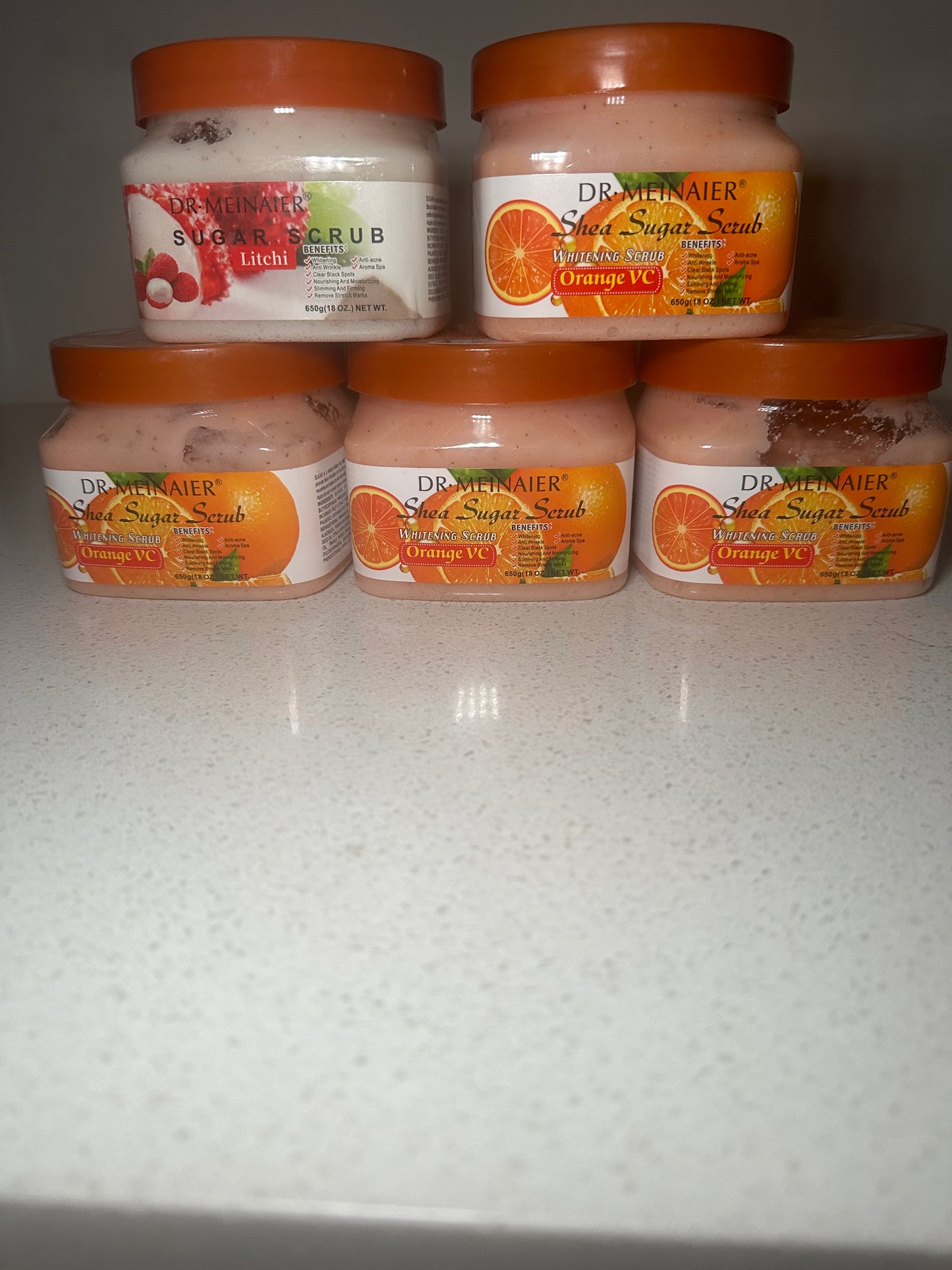 Dr. Meinaier Shea Sugar Scrub – Orange VC / Litchi – 650g